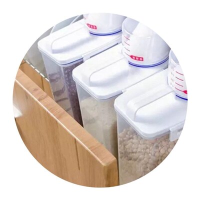 2L Plastic Cereal Dispenser SAtorage Box Food Rice Container