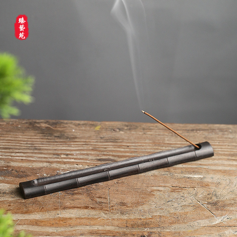 香插香座黑檀木家用竹节线香插檀香沉香卧香插仿古创意香托香薰座,家居饰品,香托/香盘/香座/香插,淘宝优惠券,粉丝福利购,淘宝优惠卷