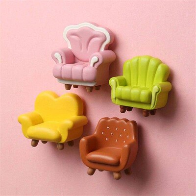 Colorful Sofa Refrigerator Sticker 3D Resin Ornament