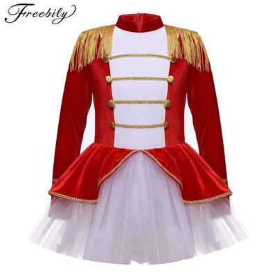 Girl Chritma Circu Ringmater Cotume Long Sleeve Tael Epaulet