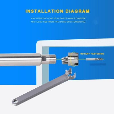 1pc Extension Lathe Rod Collet Chuck Holder Straight Shank M