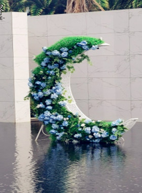 创意园林景观雕塑婚庆道具月亮装饰摆件主题婚礼橱窗舞台场景布置