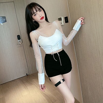 2023 New summer Gothic High Waist Shorts Women Clothing Slim