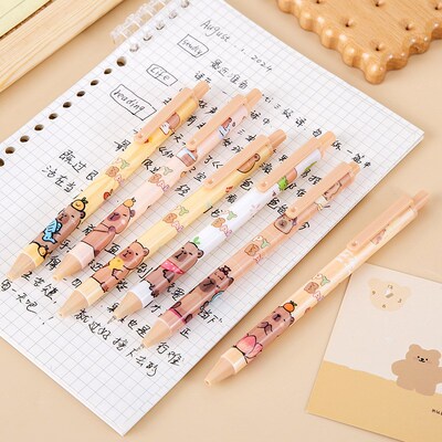 Creative Cute Capybara Clicking Black Neutral Pen Student Pr