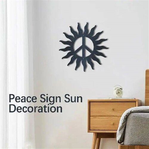 Metal Sun Wall Art Wall Sculpture Peace Sign Antique