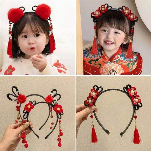 Tassel Children Wig Headband Braid Hair Tang Suit Hair Hoop