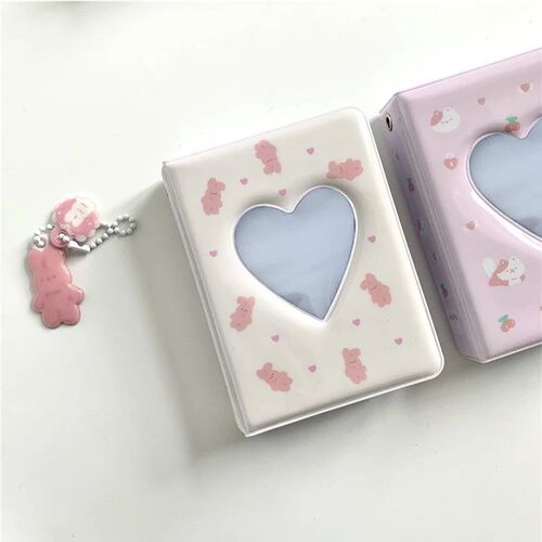 Cute Bear Photo Album 3 Inch Love Heart Hollow Picture Stora