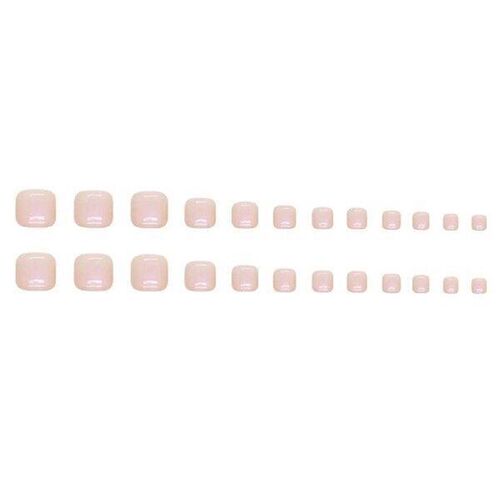 Aurora Style Press-on Toe Nail Solid Color Short Square