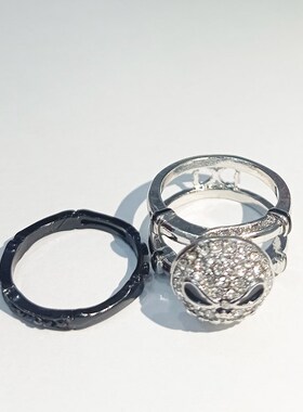 Punk Skull Rings Set for Women Men Vintage Silver Color Cubi