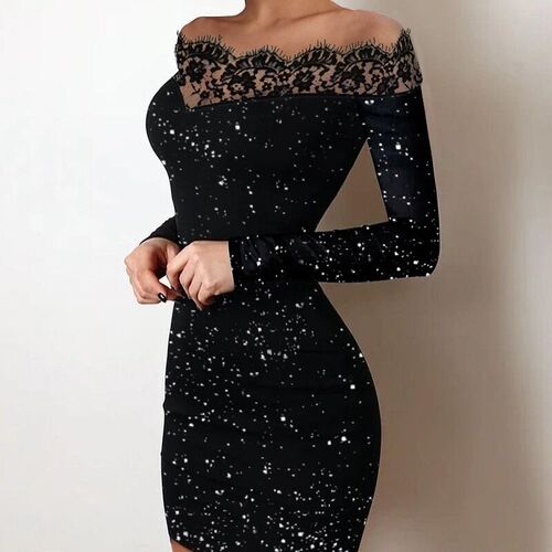Sexy Women Elegant Cocktail Black Party Graduation Luxury
