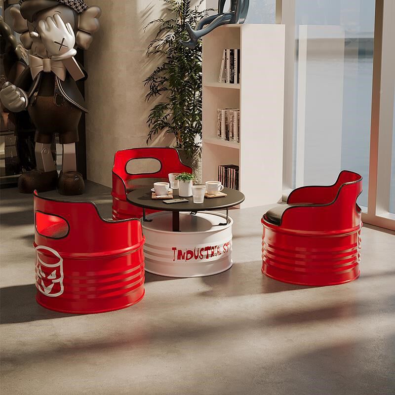 油桶桌椅卡座创沙发清吧闲区茶商用意复古休5197咖啡厅奶店桌,商业/办公家具,商用藤编家具,淘宝优惠券,粉丝福利购,淘宝优惠卷