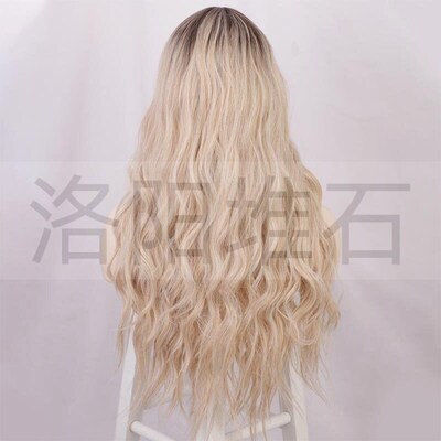 Wig ladies wig front lace small lace chemical fiber long cur