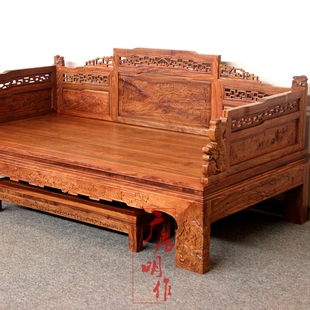 红木家俱罗汉床实木中式午休睡塌刺猬紫檀炕塌炕几花梨木榫卯结构