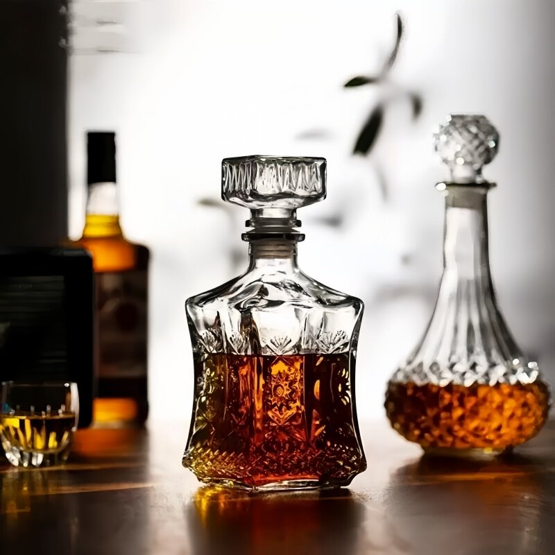 玻璃家用酒壶白酒储酒瓶酒樽创意红酒醒酒器威士忌酒瓶带盖洋酒瓶