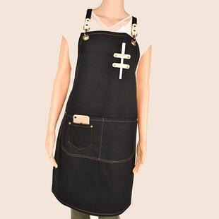 印字厨围裙餐厅酒店饭店面包店食堂房工TB-65204作围时尚帆布定做
