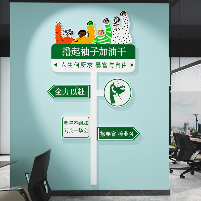 办公室企业文化墙励志标语装饰墙贴纸销售电商公司形象墙氛围布置,家居饰品,文化墙贴,淘宝优惠券,粉丝福利购,淘宝优惠卷