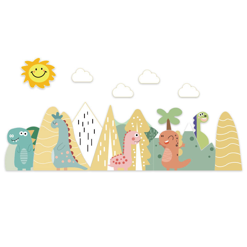 恐龙幼儿园环创设主题楼梯背景墙面装饰成品环境布置材料踢脚线贴,家居饰品,文化墙贴,淘宝优惠券,粉丝福利购,淘宝优惠卷