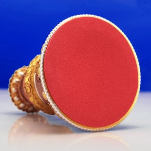 八吉祥彩绘长柄手摇转金轮底座彩绘树脂转经简座子锡杖家用大号