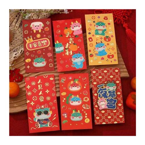 2024 New Year Packet Red Envelope Dragon Pattern Luck Money