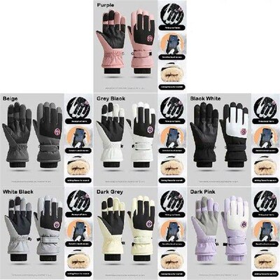 Fashion Thick Winter Skiing Gloves Velvet Windproof Cycling