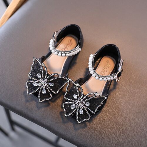 Summer Girls Sandals Fashion Sequins Rhinestone Bow Girls Pr
