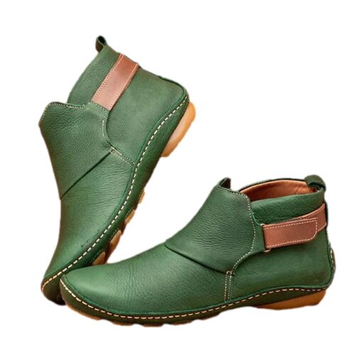 Women Flat Boots Ladies Soft-soled Non-slip Hook Ankle Shoes