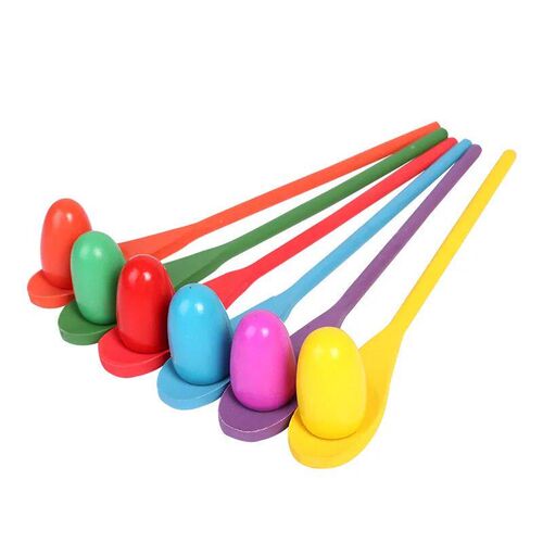 Children Balance  Wooden Balance Spoon Egg Kids Outdoor Spor