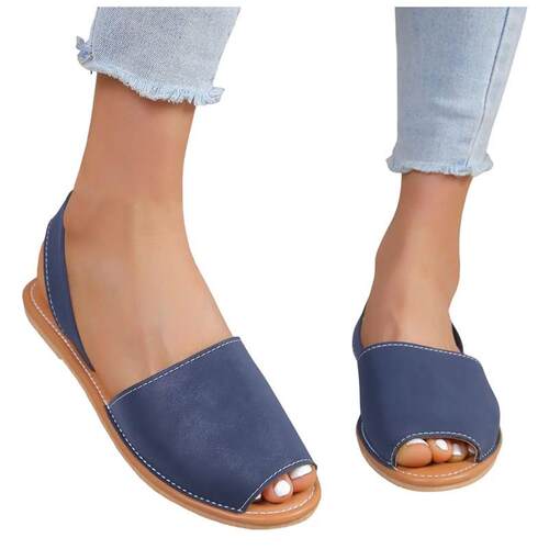 Ladies Casual Solid Colour Outer Wear Flat Bottom Fish