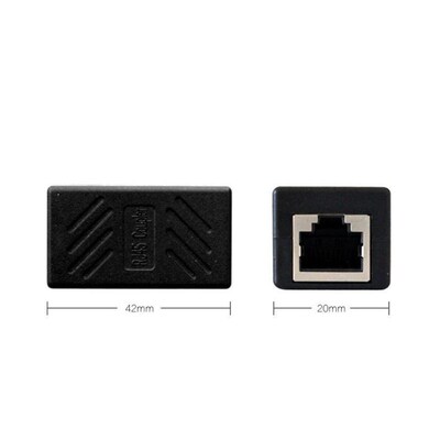 2pcs RJ45 Coupler Ethernet Cable Extender Adapter Female to