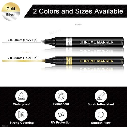 1-5Pcs Chrome Paint Marker Reflective Liquid Mirror Paint Pe