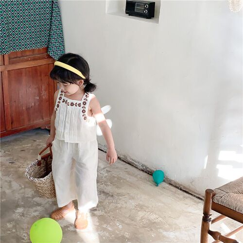 1643C Girls Clothes Sleeveless Suit 2023 Summer New Korean G