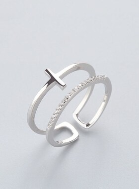 Retro Minimalist Opening Rings For Women Double Layer Moon S