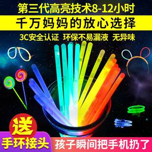 Colorful glow stick luminescence close to the humanoid dance