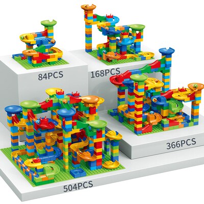 84-504PCS Size Marble Race Run Blocks Maze Ball Track Buildi