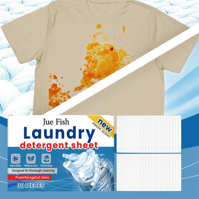 JUE FISH Laundry Detergent Sheets for Daily Wear - Gently Cl