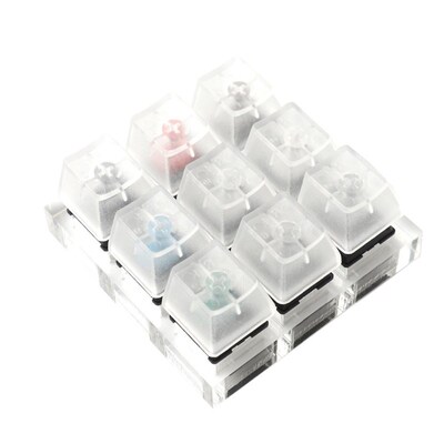 9 key Cherry Gateron Green Clear White Gray Clear Zealio Pur