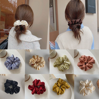 2PCWomen Silk Scrunchie Elasztic Handmade Multicolor Hair Ba