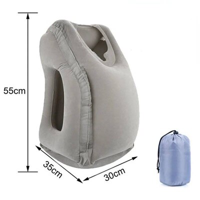 Upgraded Inflatable Air Cushion Travel Pillow Headrest Chin