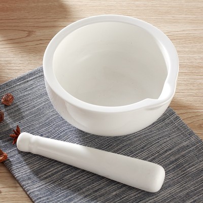 研钵陶瓷 高强度瓷质捣药罐乳钵大号研药碗 捣碎 研磨 家用研磨器