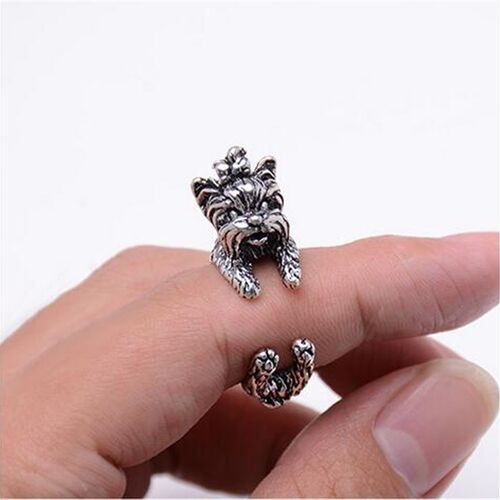 Wholesale Unique Handmade Boho Chic Retro Yorkshire Dog Ring
