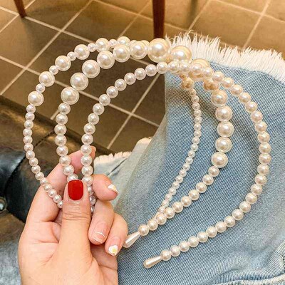2022 Hairbands New Luxury Big Pearl Bezel Women Girls Bow Su