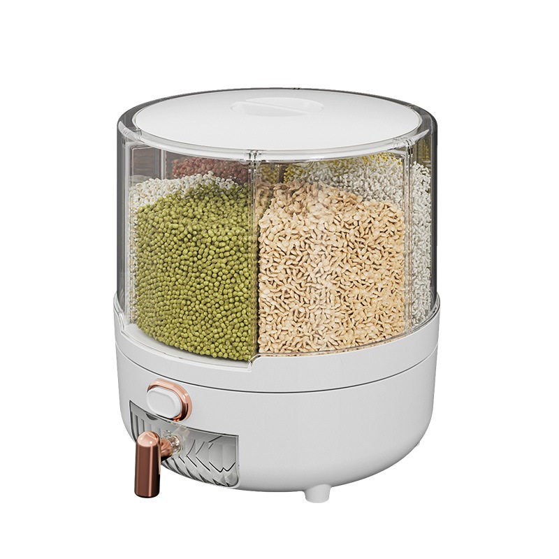 Home Rotary Rice Buckets With Partitioned Grains And Grains - 实物图