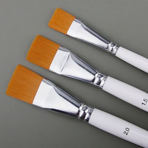 New Oil Painting Brush 3pcs Big Flat Head 3color Short Rod S