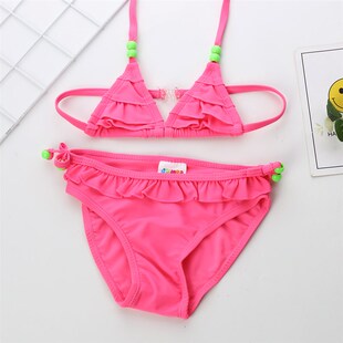 2~7Y Biquini Infantil Solid color Girls swimwear High qualit