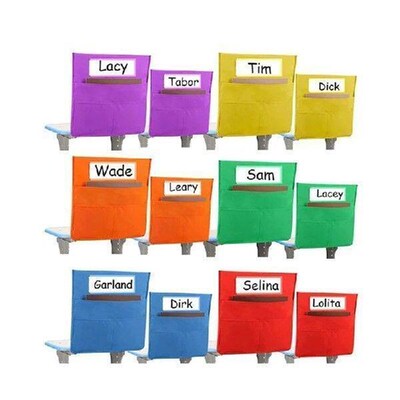A85Q-12 Pack Chairback Buddy Pocket Chart, Chair Pockets