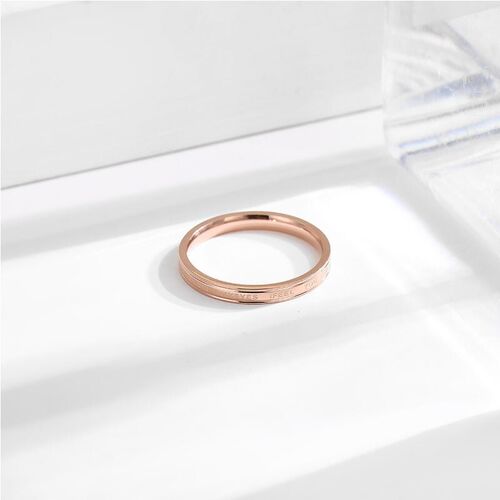 Simple English Letter Titanium Steel Ring Womens Fashion En