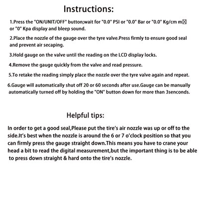 New Tire Pressure Gauge Backlight High-precision Digital Tir