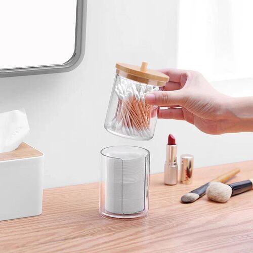 Cotton Swab Storage Box Makeup Organizers Qtip Container Cos
