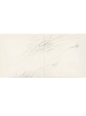 crisis rt17抽象画米白色侘寂风奶油色装饰画线条办公室大尺寸