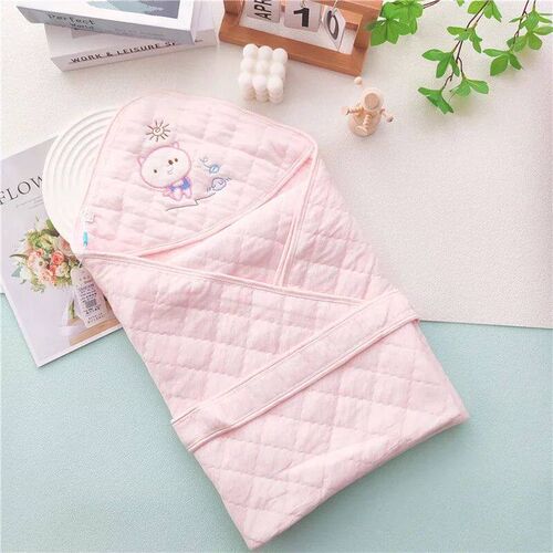 Embroidery Baby Blanket Infant Cotton Square Envelop Swaddle